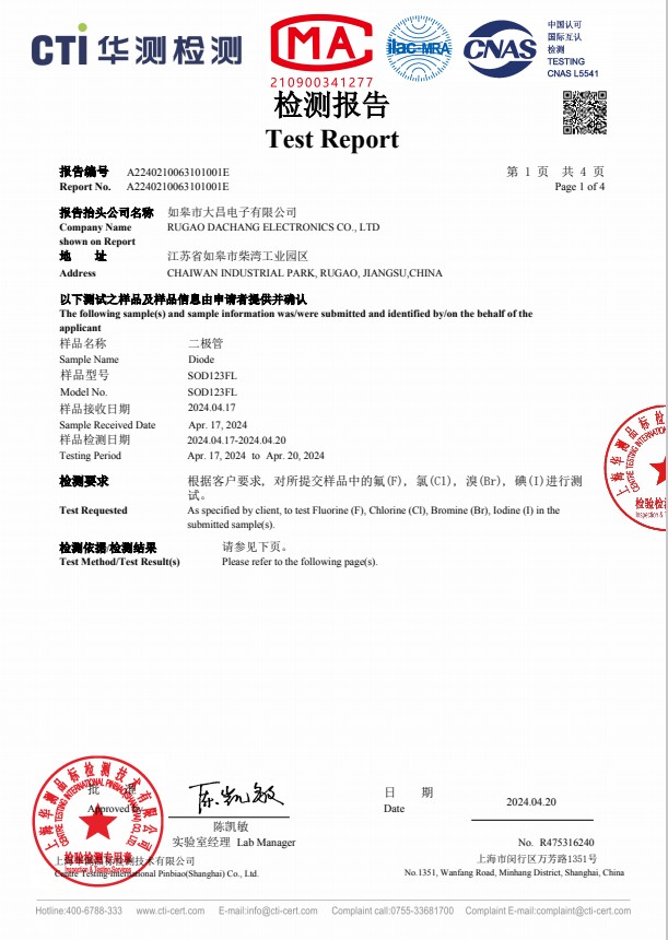 成品鹵素檢測報告